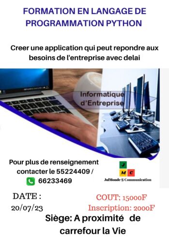 FORMATION EN LANGAGE DE PROGRAMMATION